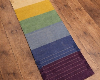 Handwoven Organic Cotton Yoga Mat-Eco-Friendly Non-Slip Washable Rug 2''x6" for Yoga, Pilates, Meditation & Pranayama