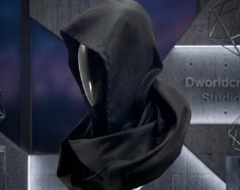 Szalik z kapturem Cosplay Tacti-Hood: średniowieczny kostium renesansowy Faire, kaptur, peleryna LARP, dodatek
