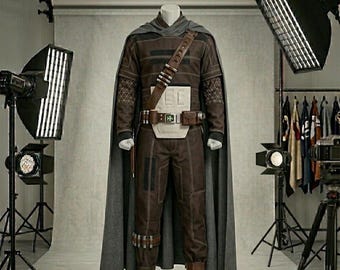 Zestaw kombinezonu lotniczego Din Djarin Mandalorian | Kombinezon cosplay Star Wars z paskiem, kaburą i peleryną