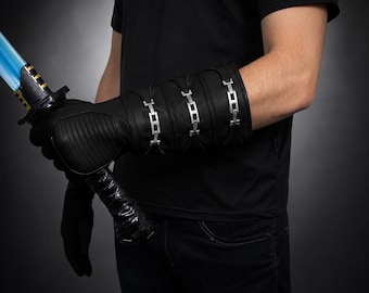Anakin Skywalker Czarne Rękawice Jedi Gwiezdne Wojny Epizod III Sith Cosplay Kostium