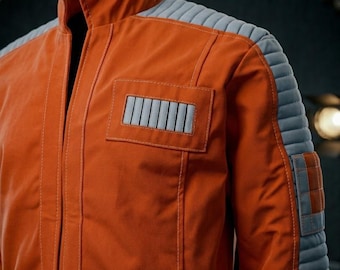 Star Wars Rebel Pilot Orange Track Jacket: Galactic Empire Cosplay Costume Outerwear