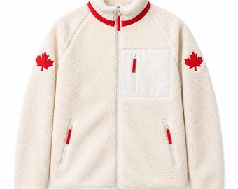 Shane Hollander Canada Sherpa Jacket | Inspired Fleece Lined Winter Jacket | Men's Sherpa Coat | Warm Faux Shearling Jacket
