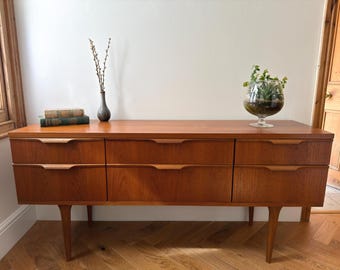 Restored Teak Sideboard by Frank Guille | Danish Modern Credenza, 1960s