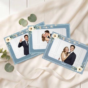Fotobox Vorlage Boho Hochzeit Vintage 6x4 Dusty Blau | Photo Booth Template PSD PNG | Layout 10x15 |  Blumendesign  Elegant  Photo Booth