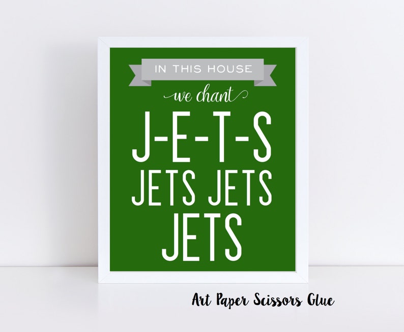In This House We Chant JETS Digital Print / NY Jets Print Etsy