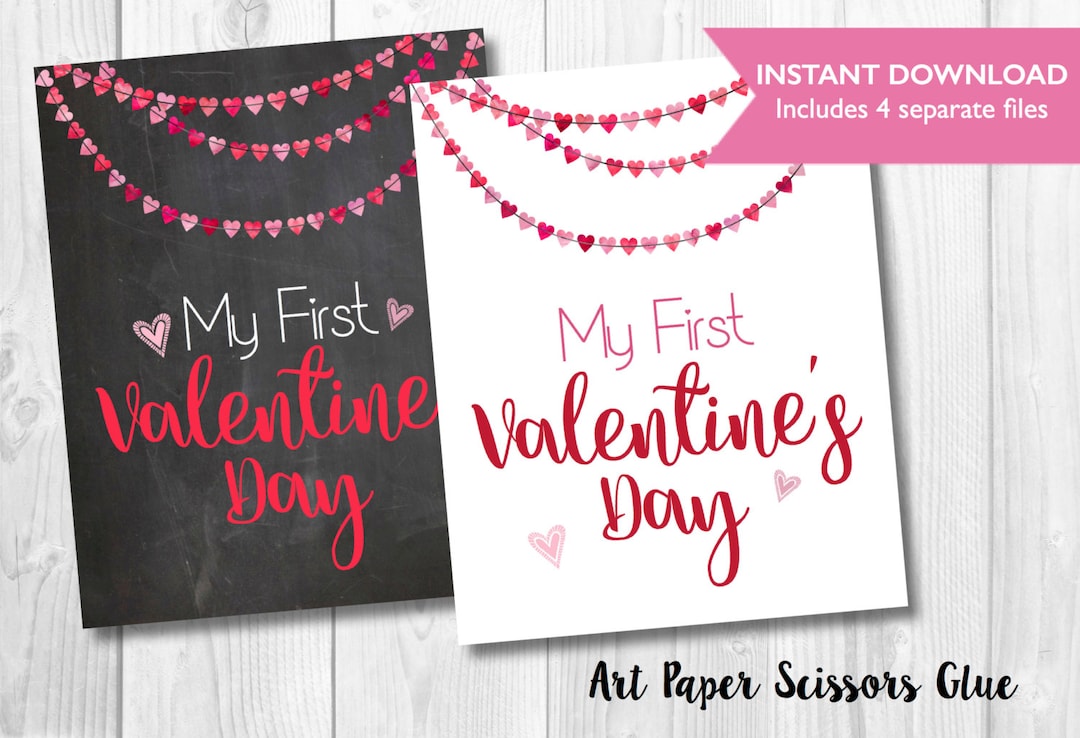 My First Valentine's Day Digital Print/ Instant Download/ Chalkboard ...