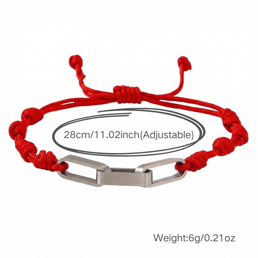 Interlocking Strings Personalized Red String Bracelet, Custom Engraved Interlocking Link ...