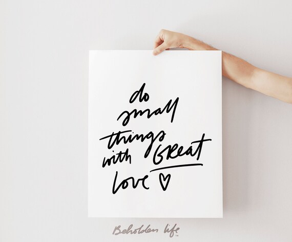 Dorm Wall Art Mother Teresa Mother Teresa Quotes Do Small Things With Love Lettered Scripture Wall Art Nursery Wall Art Home Decor - 
