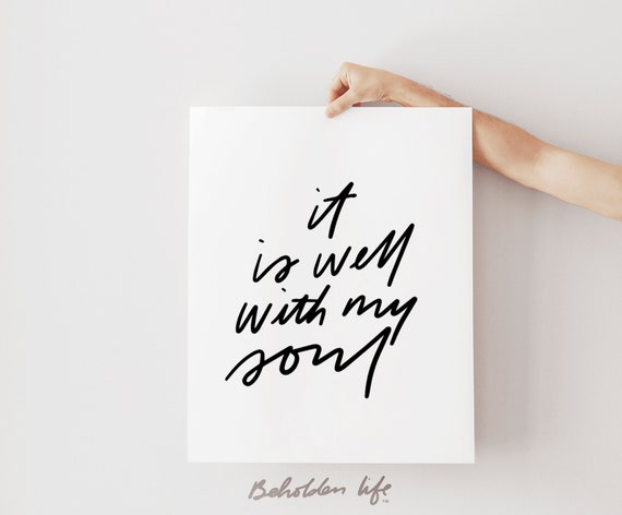 Dorm Wall Art It Is Well With My Soul Hymn Wall Art Hymn Etsy