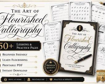 Cuaderno de ejercicios de caligrafía para principiantes / Páginas para practicar la escritura a mano (Descarga en PDF)