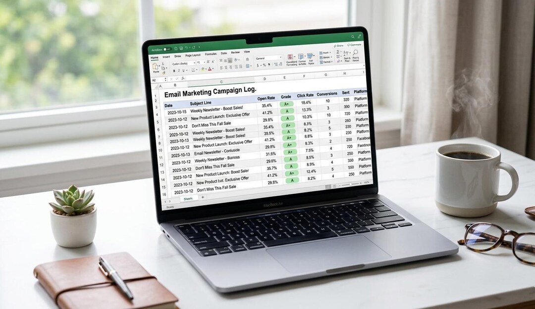Email Marketing Tracker | Campaign Performance Spreadsheet | Excel ...