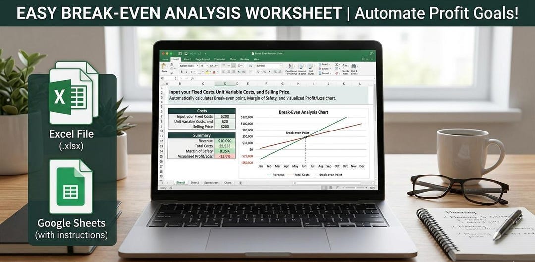 Break Even Analysis Worksheet | Small Business Calculator (excel ...