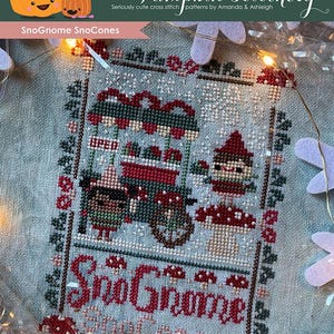 SnoGnome SnoCones Downloadable PDF Cross Stitch Pattern