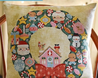 Christmas Wreath Downloadable PDF Cross Stitch Pattern