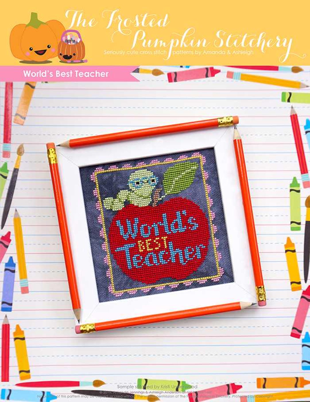 World's Best Teacher Downloadable PDF Cross Stitch Pattern - Etsy