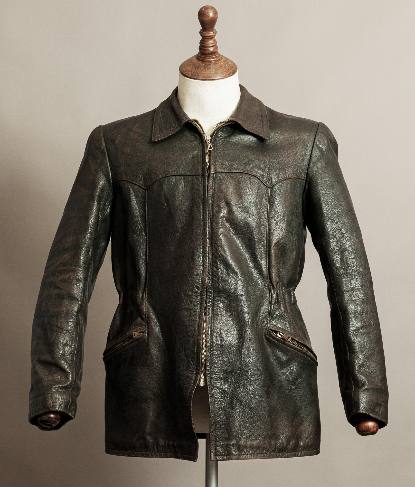 40s German Leather Jacket - Etsy