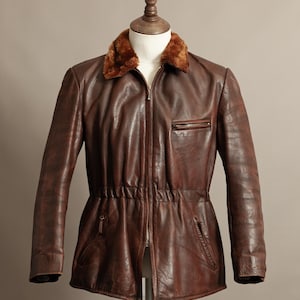 40s Sports Leather Jacket - Etsy