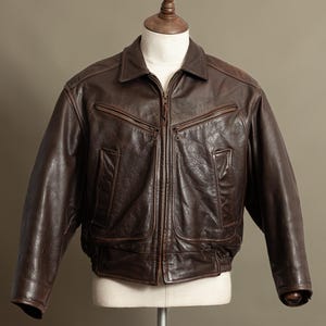Vintage Banana Republic Leather Rider Jacket Full Grain Cowhide