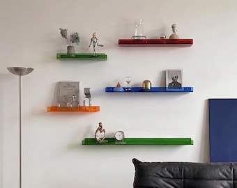 Acrylic Floating Shelf – Colorful Modern Wall Display Decor