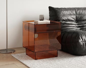 Clear Acrylic Coffee Table, Sleek Table for Small Spaces, Durable Acrylic Center Table, Transparent Center Table