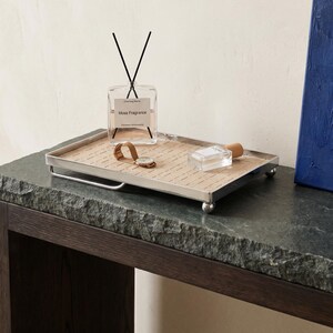 Metal Rectangular Key Dish - Modern Metal Valet - Minimalist Industrial Side Table Tray - Industrial Catchall