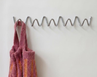 Stainless Steel Wave Wall Hooks, Modern Entryway Organizer, Coat Hat Bag Rack, Sculptural Minimalist Wall Decor