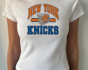 New York Knicks Crop Top , Retro Basketball Graphic Tank, Sporty Streetwear Top for Womens