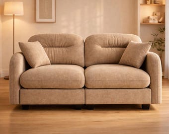 Cloud Loveseat Sofa, Deep Seat Modular Couch with Pillows for Living Room