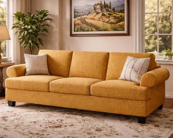 91 Inch Lawson Style Sofa Extra Deep Seat 3 Seater Mid Century Living Room