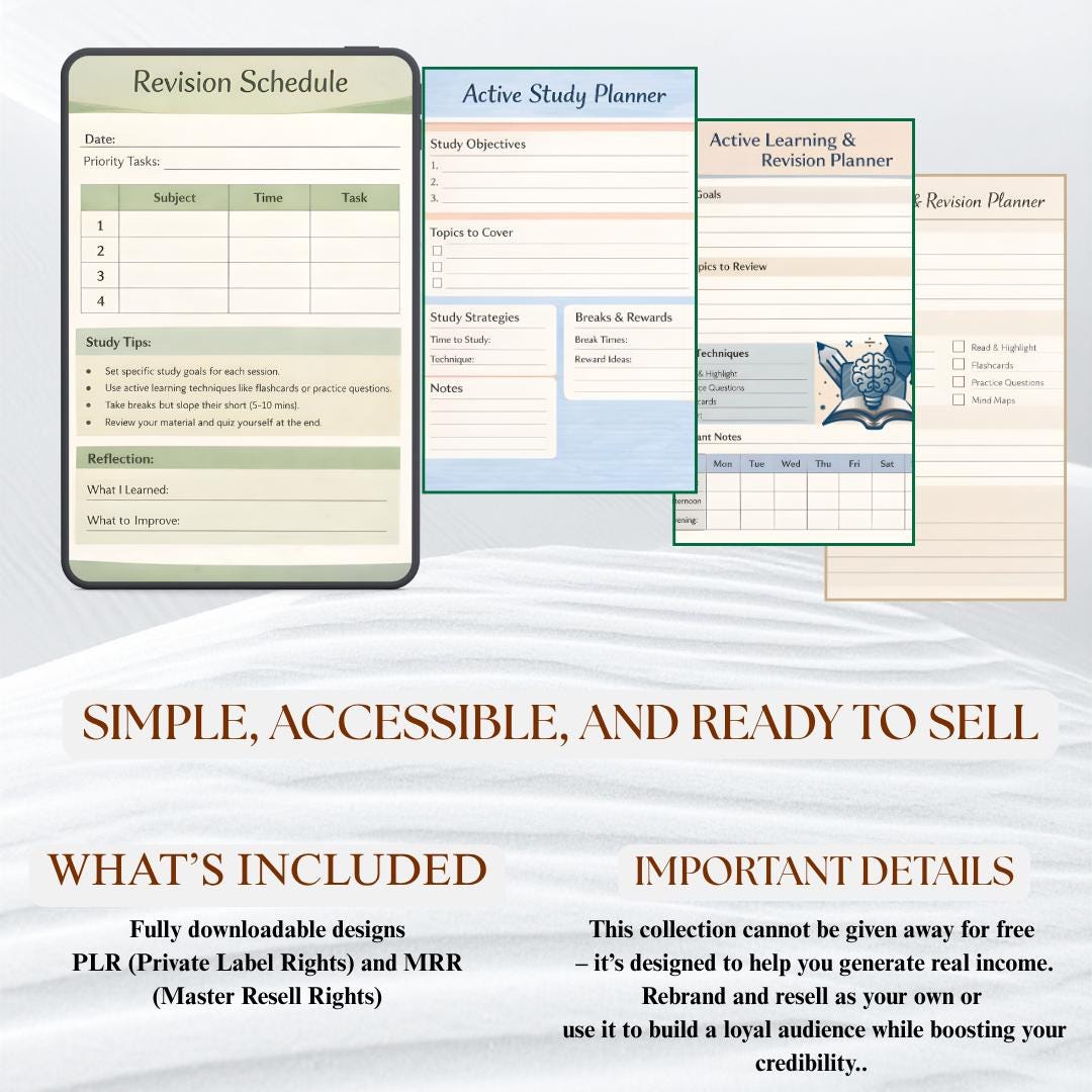 Active Learning Revision Planner PNG PDF Exam Study Schedule Spaced ...
