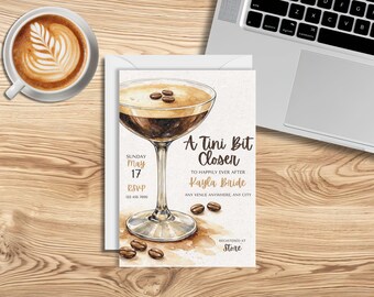Espresso Martini Bridal Shower Invitation, Modern Cocktail Theme (Digital Download)