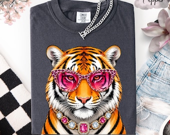 Comfort Colors Tiger Shirt, Boujee Shirt, Leopard Print Shirt,Tiger Animal Shirts,Easy Tiger Shirt,Beach Summer Outfit,Tiger Lover Gift