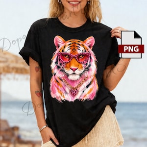 Pink Brushstroke Tiger Face png-jpg-pdf-svg-ai, Trendy Animal Print Sublimation (Digital Download) image 4