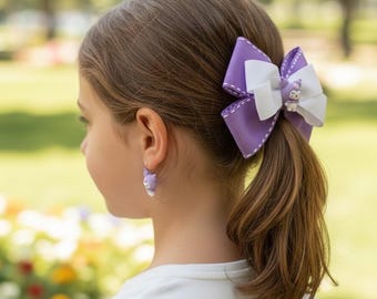 Fiocco per capelli da bambina personalizzato fatto a mano / Fiocco in nastro personalizzato da boutique / Fiocco per coda di cavallo ispirato a un personaggio carino / Regalo di compleanno per bambine / Personalizzato