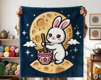 Animal Face Rug Pattern – Bunny Moon Tufting Design (Digital Download)
