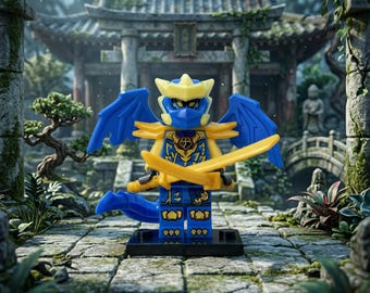 Ninjago Jay Dragon | Final Evolution Form | Blue Dragon Warrior | MOC Minifigure | Ninja Toy Gift for Kids | S15 |