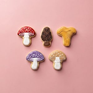 Cottagecore Mushroom Cookie Stamp & Cutter Set | 5 Forest Fungi Varieties | Fall Baking Gift | Mycology Forager Gift | Woodland Birthday
