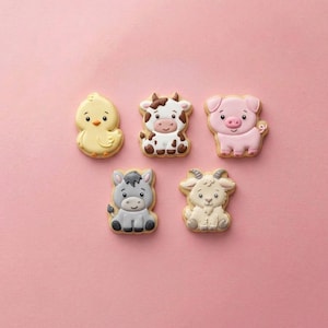 Farm Animal Cookie Cutter Set | Barnyard Baby Shower | White PLA