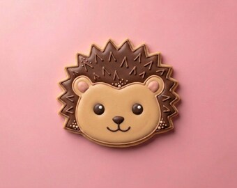 Cute Hedgehog Cookie Cutter | Kawaii Woodland Animal Face Stamp | Forest Friends Baby Shower, Autumn Birthday Party Decor | 3 or 4 Inch