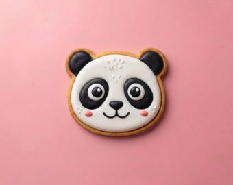 Cute Panda Cookie Cutter | Kawaii Panda Bear Face Stamp | Jungle Safari Birthday Party, Baby Shower Decor | 3 or 4 Inch