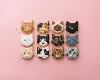 Cat Face Cookie Cutter | 2" 3" 4" Outline Only 3D Printed Baker Tool