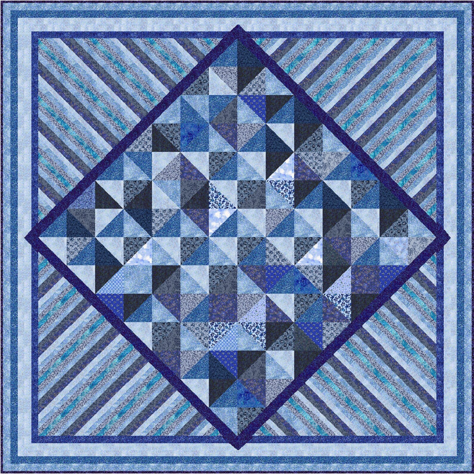 MY Blue HEAVEN Quiltaddicts Patchwork Quilt PDF Pattern sent Electronically Etsy