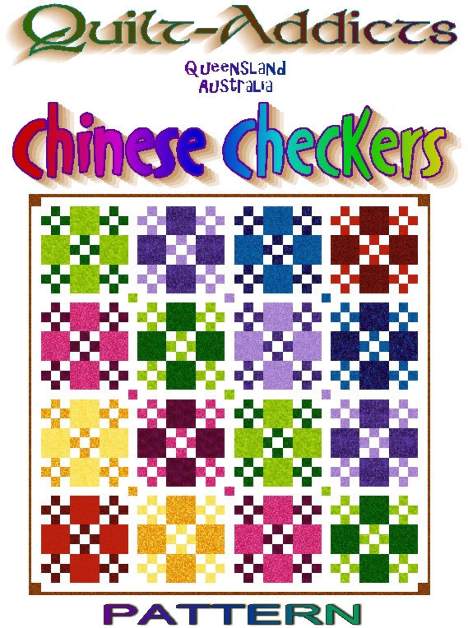 CHINESE CHECKERS Quiltaddicts Patchwork Quilt Pattern Etsy