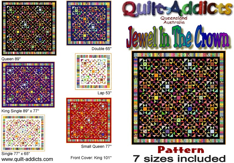 JEWEL in the CROWN Quiltaddicts Patchwork Quilt PDF Pattern Etsy Australia