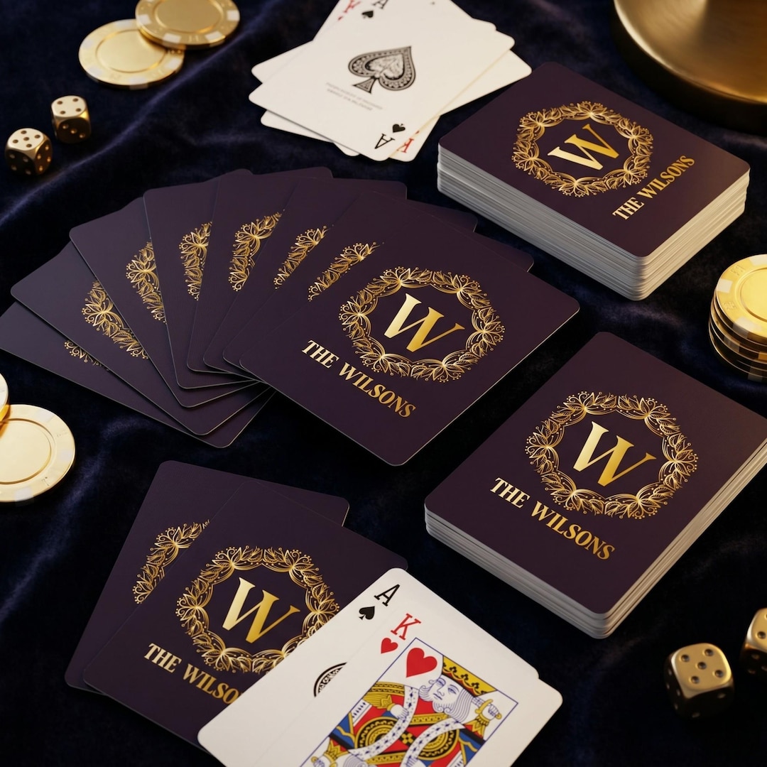 Personalized Playing Cards With Family Monogram, Custom Name Deck of ...