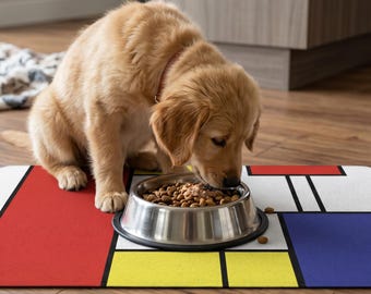 Personalized Pet Food Mat, Non Slip Dog & Cat Feeding Mat 12x18, Waterproof Pet Bowl Mat, Custom Pet Name Placemat, Puppy Feeding Station