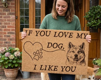 Funny Dog Doormat, Welcome Doormat, Coir Front Door Mat, Pet Lover Gift, Outdoor Entry Rug