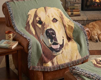Coperta tessuta personalizzata con ritratto di animale domestico, coperta personalizzata con foto di cane, regalo in cotone, ricordo commemorativo per animali domestici, arazzo personalizzato per gatti, regalo per amanti dei cani