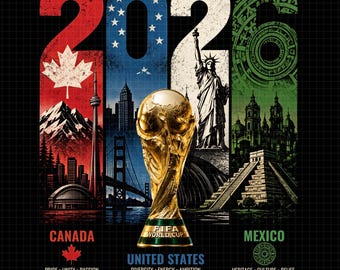 2026 World Cup Trophy PNG, Soccer Fan T-Shirt Design (Digital Download)
