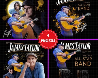 James Taylor PNG Grafik: US Tour 2026 T-Shirt Design bundle (Digitaler Download)